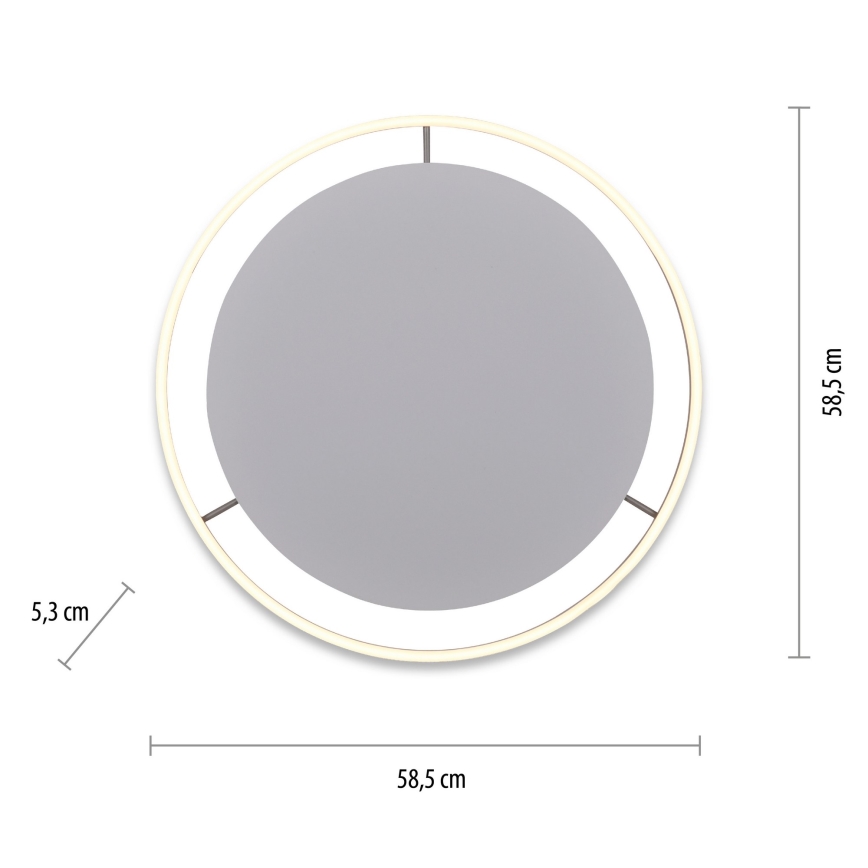Leuchten Direkt 15392-95 - LED Hämardatav laevalgusti RITUS LED/30W/230V matt kroom