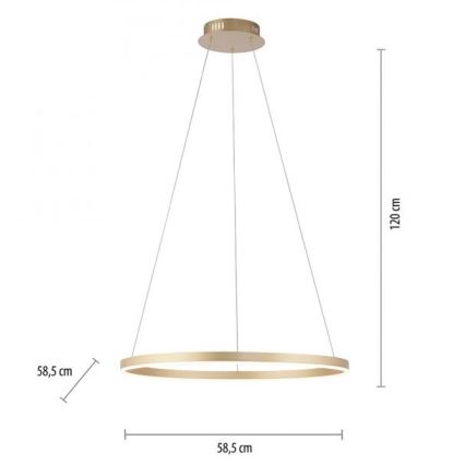 Leuchten Direkt 15394-60 - LED Hämardatav lühter RITUS LED/28W/230V messing