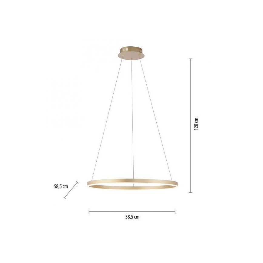 Leuchten Direkt 15394-60 - LED Hämardatav lühter RITUS LED/28W/230V messing