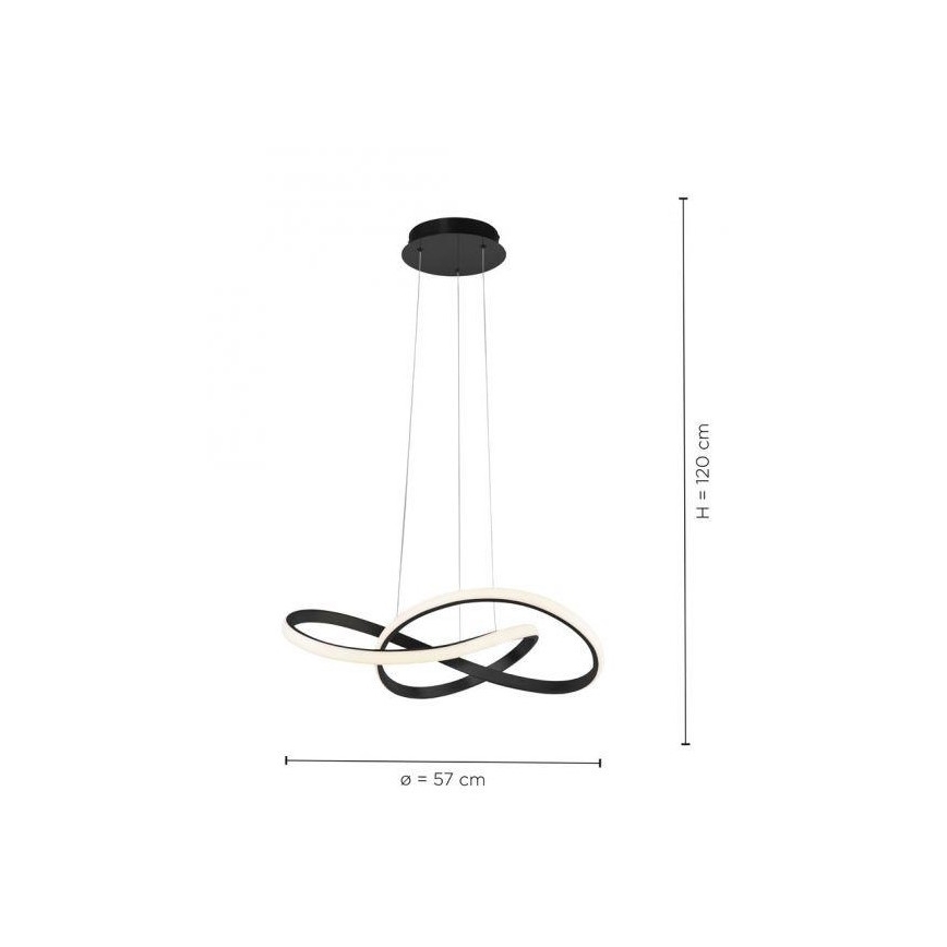 Leuchten Direkt 15402-18-LED Hämardatav lühter MARIA LED/25W/230V must