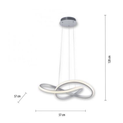 Leuchten Direkt 15402-95-LED Hämardatav lühter MARIA LED/25W/230V matt kroom