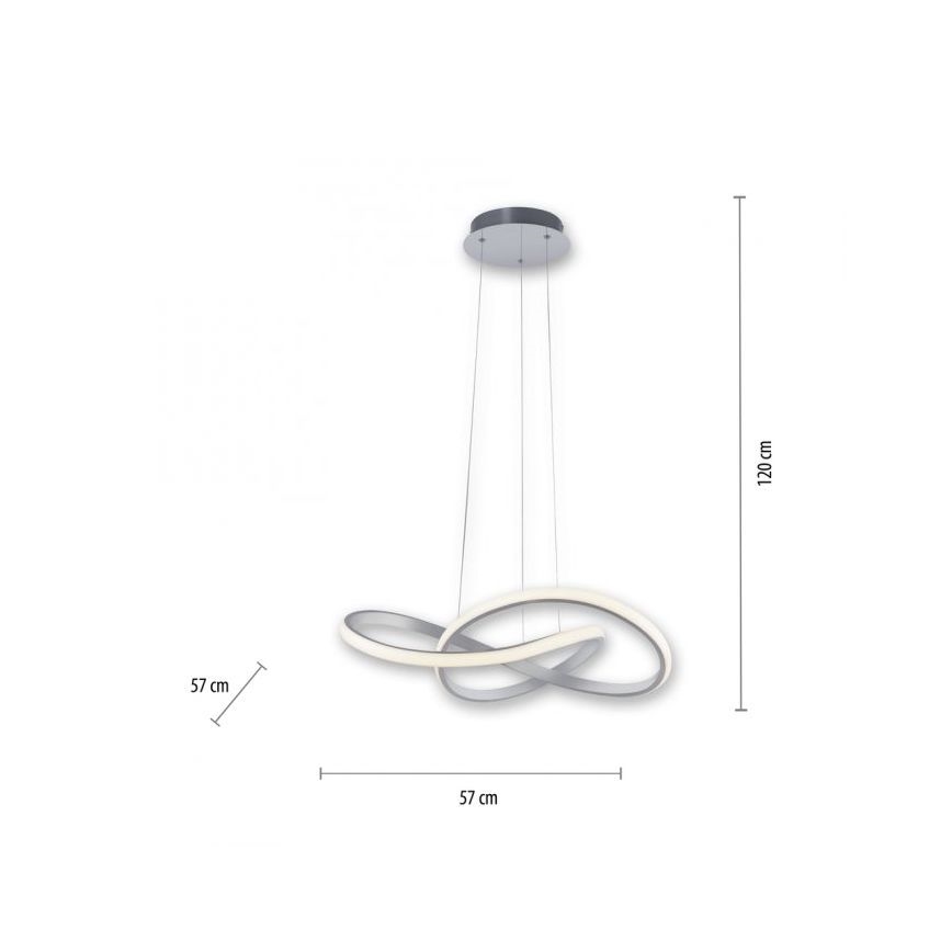 Leuchten Direkt 15402-95-LED Hämardatav lühter MARIA LED/25W/230V matt kroom
