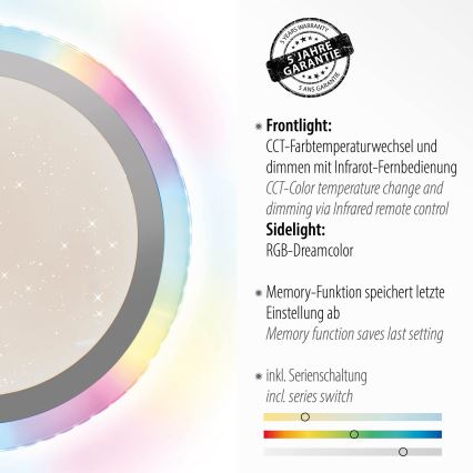 Leuchten Direkt 15411-21- LED RGB Hämardatav laevalgusti CYBA LED/26W/230V+ kaugjuhtimispult