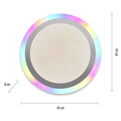 Leuchten Direkt 15411-21- LED RGB Hämardatav laevalgusti CYBA LED/26W/230V+ kaugjuhtimispult