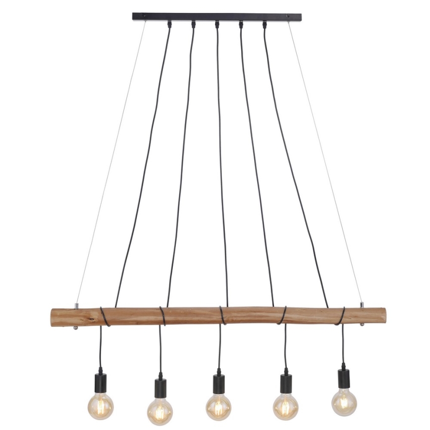 Leuchten Direkt 15515-18 - Lühter DAMIAN 5xE27/60W/230V eukalüpt