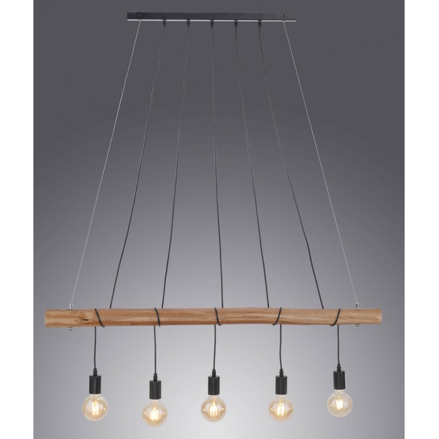 Leuchten Direkt 15515-18 - Lühter DAMIAN 5xE27/60W/230V eukalüpt