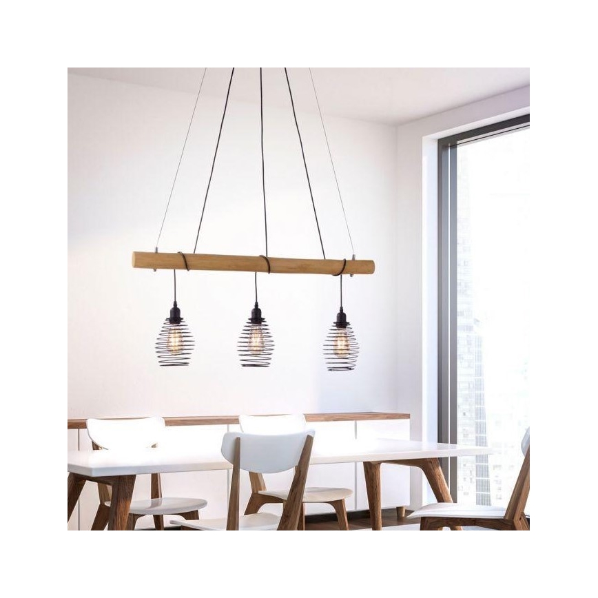 Leuchten Direkt 15526-79 - Lühter SPRING 3xE27/40W/230V eukalüpt