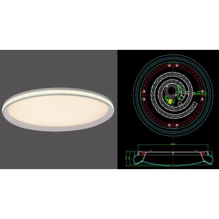 Leuchten Direkt 15544-16 - LED RGB Hämardatav laevalgusti RIBBON LED/15W/230V+kaugjuhtimispult