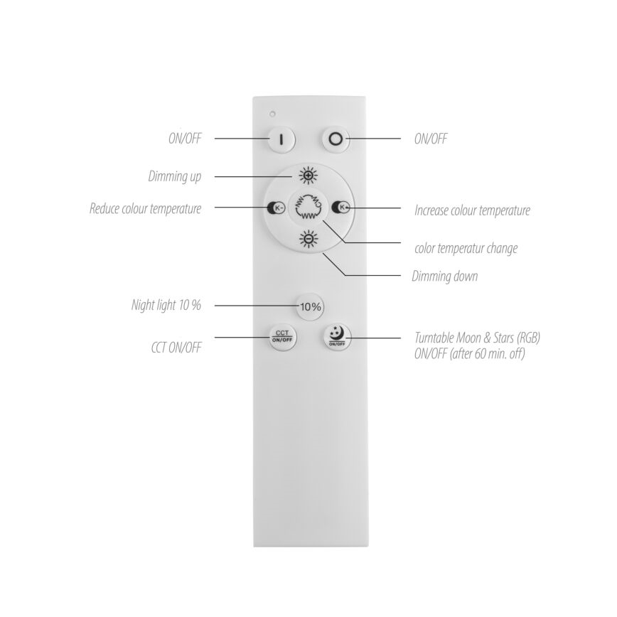 Leuchten Direkt 15572-18 - LED RGBW Hämardatav laevalgusti ASTRO LED/17,5W/230V 2700-5000K + kaugjuhtimispult