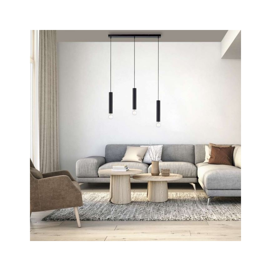 Leuchten Direkt 15618-18 - Lühter BRUNA 3xE27/60W/230V must