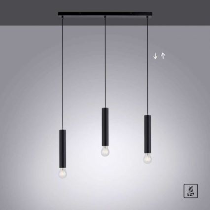 Leuchten Direkt 15618-18 - Lühter BRUNA 3xE27/60W/230V must
