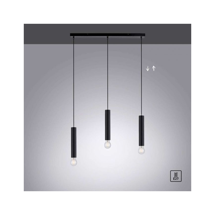 Leuchten Direkt 15618-18 - Lühter BRUNA 3xE27/60W/230V must