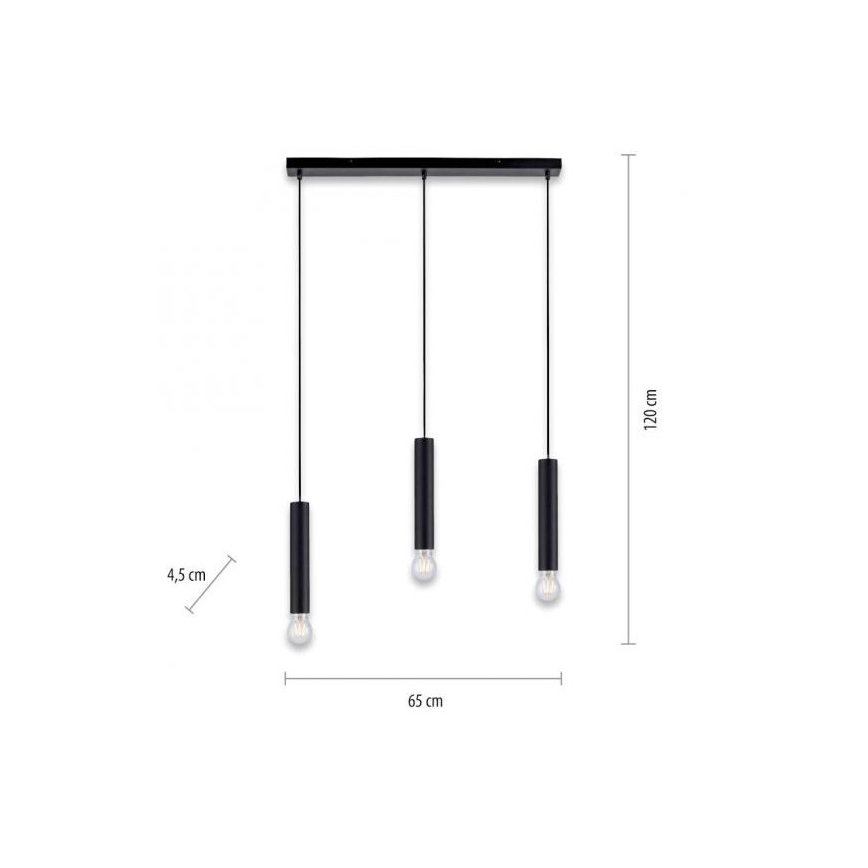 Leuchten Direkt 15618-18 - Lühter BRUNA 3xE27/60W/230V must