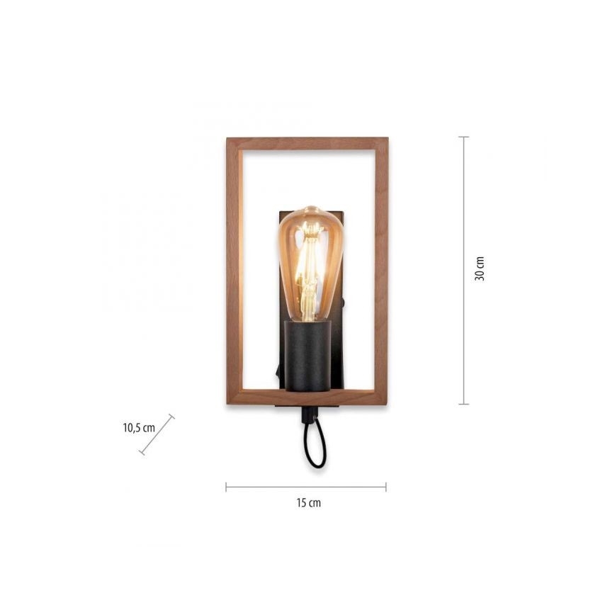 Leuchten Direkt 15654-18 - Seinavalgusti FRANKY 1xE27/60W/230V akaatsia