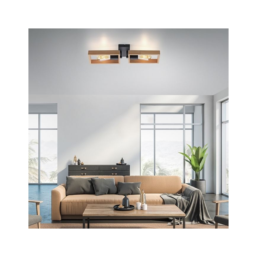 Leuchten Direkt 15657-18 - Pinnale kinnitatav lühter FRANKY 2xE27/60W/230V akaatsia