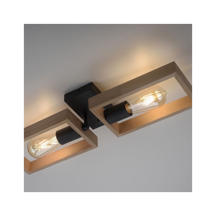 Leuchten Direkt 15657-18 - Pinnale kinnitatav lühter FRANKY 2xE27/60W/230V akaatsia