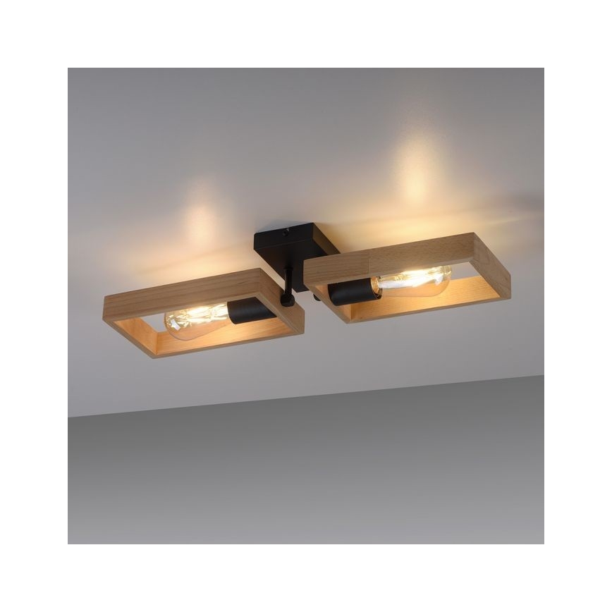 Leuchten Direkt 15657-18 - Pinnale kinnitatav lühter FRANKY 2xE27/60W/230V akaatsia