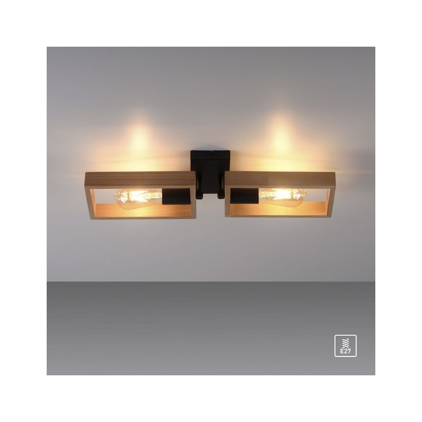 Leuchten Direkt 15657-18 - Pinnale kinnitatav lühter FRANKY 2xE27/60W/230V akaatsia