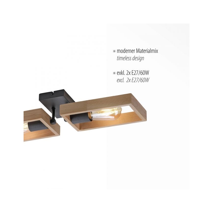 Leuchten Direkt 15657-18 - Pinnale kinnitatav lühter FRANKY 2xE27/60W/230V akaatsia