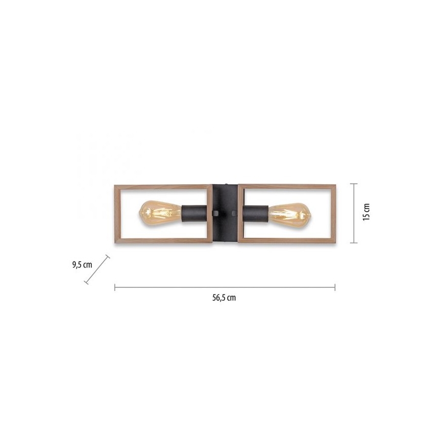 Leuchten Direkt 15657-18 - Pinnale kinnitatav lühter FRANKY 2xE27/60W/230V akaatsia