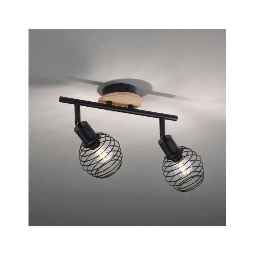 Leuchten Direkt 15922-79 - Kohtvalgusti EUGEN 2xE14/40W/230V tamm