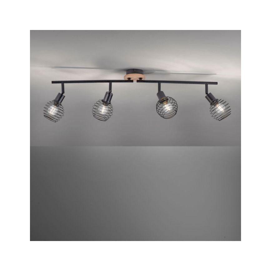 Leuchten Direkt 15924-79 - Kohtvalgusti EUGEN 4xE14/40W/230V tamm