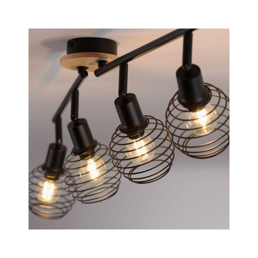 Leuchten Direkt 15924-79 - Kohtvalgusti EUGEN 4xE14/40W/230V tamm
