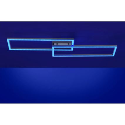 Leuchten Direkt 16430-55 - LED RGBW hämardatav laelamp MAXI 2xLED/18W/230V 2700-5000K mattkroom + kaugjuhtimispult