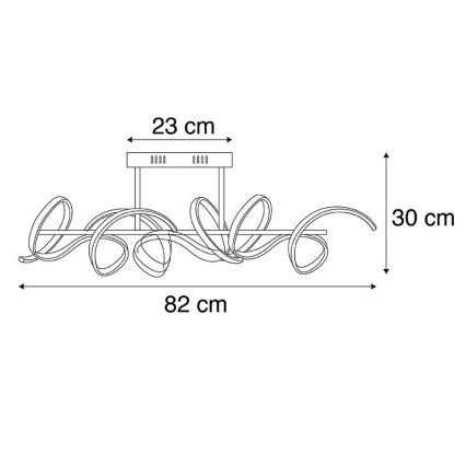 Leuchten Direkt 19032-21 - LED Hämardatav pinnale kinnitatav lühter CURLS LED/25,8W/230V