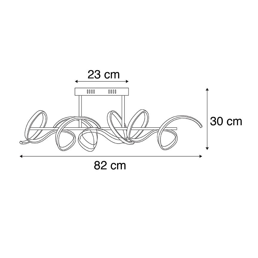 Leuchten Direkt 19032-21 - LED Hämardatav pinnale kinnitatav lühter CURLS LED/25,8W/230V