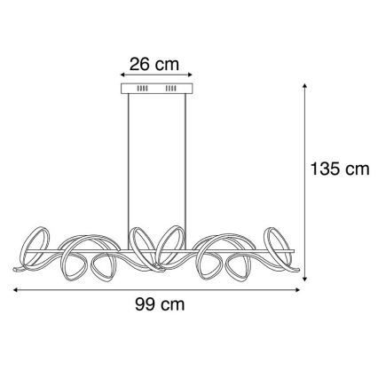 Leuchten Direkt 19033-21 - LED Hämardatav lühter CURLS LED/40,8W/230V