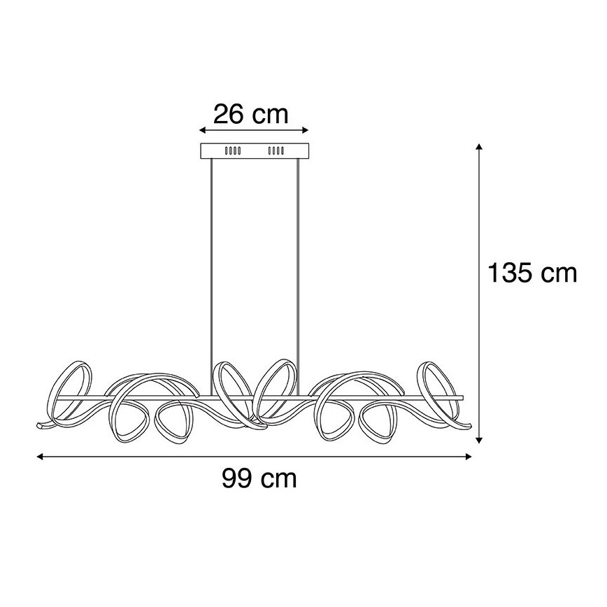 Leuchten Direkt 19033-21 - LED Hämardatav lühter CURLS LED/40,8W/230V