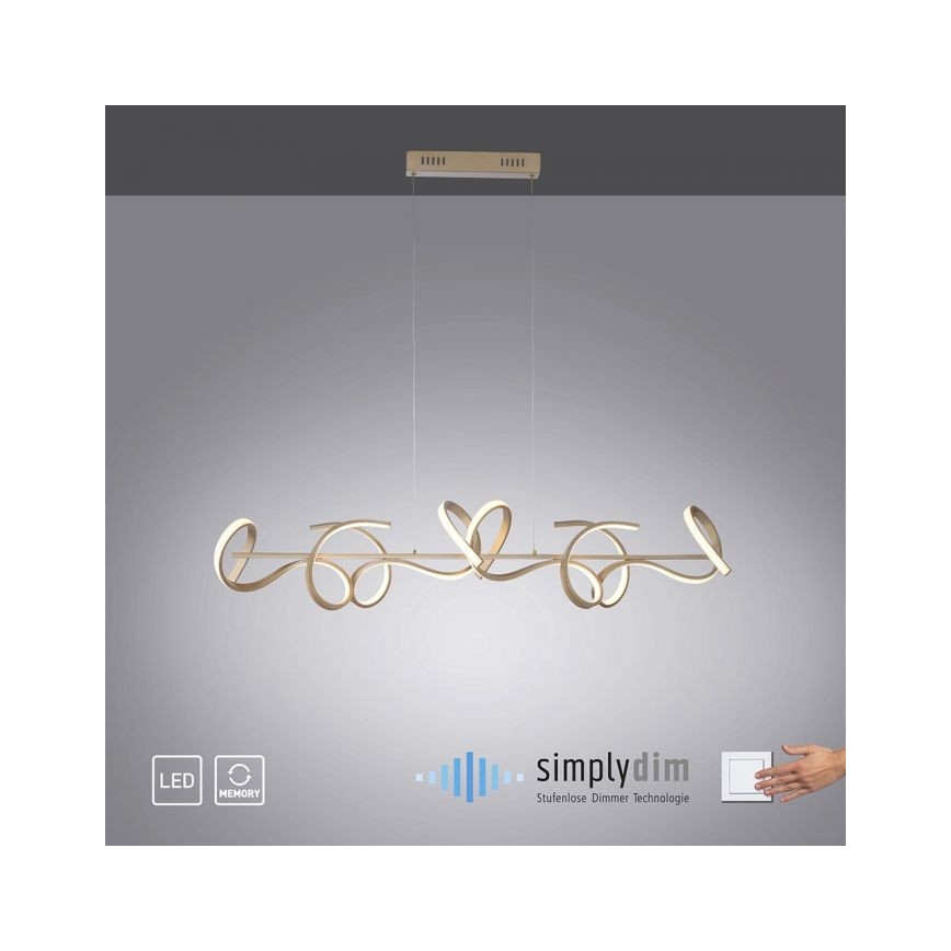 Leuchten Direkt 19033-60 - LED Hämardatav lühter CURLS LED/40,8W/230V