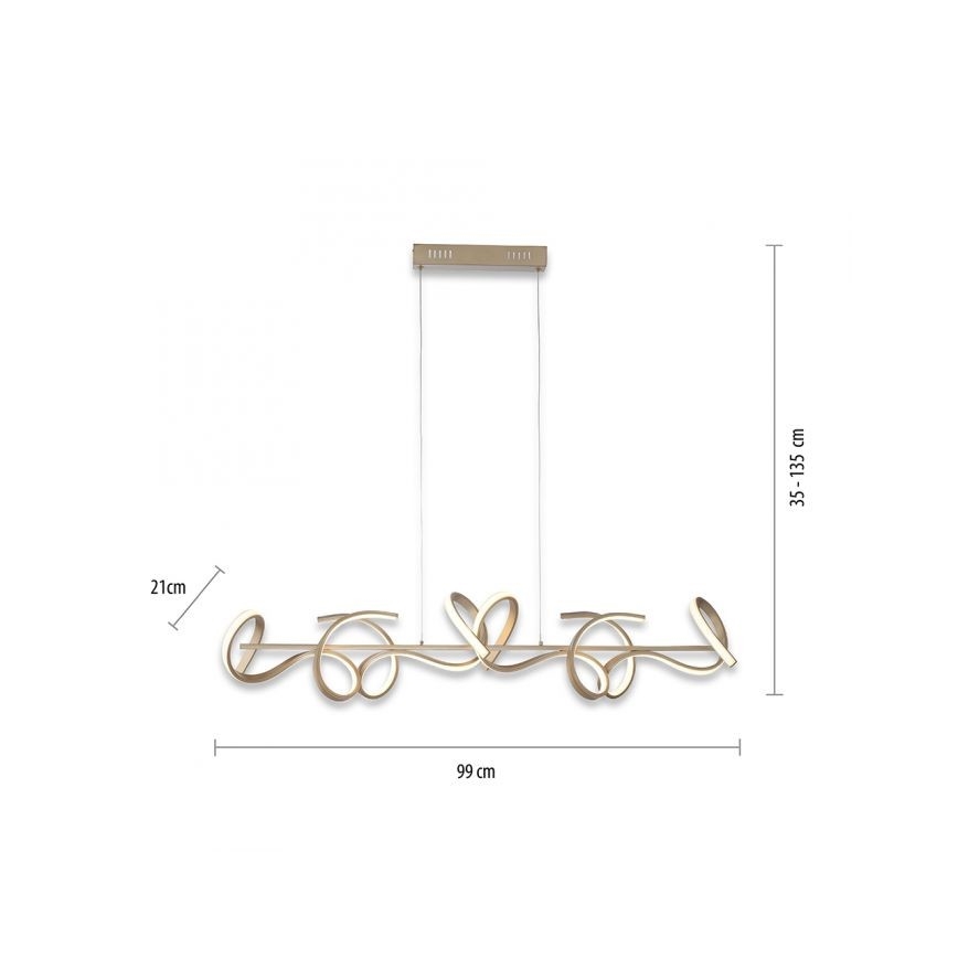 Leuchten Direkt 19033-60 - LED Hämardatav lühter CURLS LED/40,8W/230V