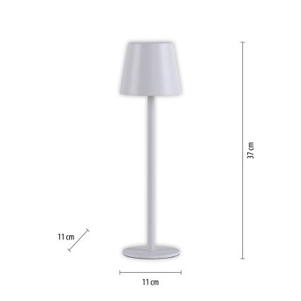 Leuchten Direkt 19250-16 - LED Väli hämardatav laetav laualamp EURIA LED/3W/5V 2600 mAh IP54 valge