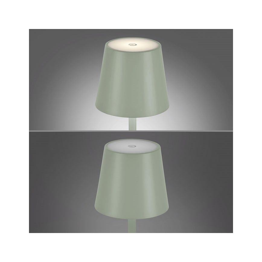Leuchten Direkt 19250-43 - LED Väli hämardatav laetav laualamp EURIA LED/3W/5V IP54 roheline