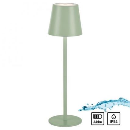 Leuchten Direkt 19250-43 - LED Väli hämardatav laetav laualamp EURIA LED/3W/5V IP54 roheline