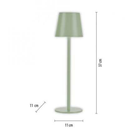 Leuchten Direkt 19250-43 - LED Väli hämardatav laetav laualamp EURIA LED/3W/5V IP54 roheline