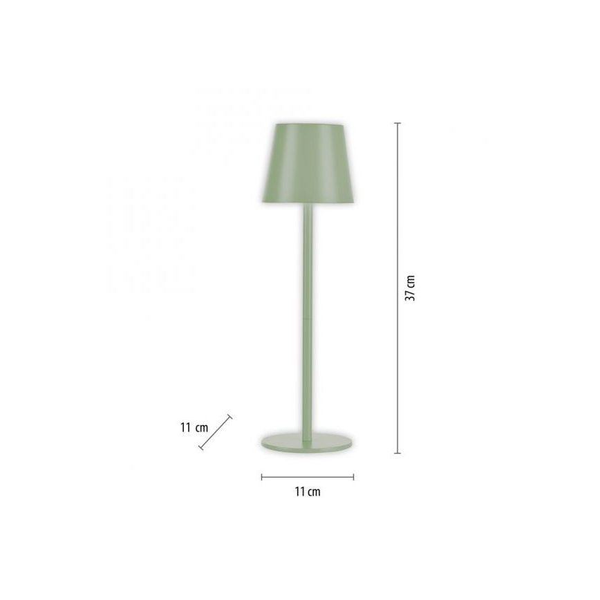 Leuchten Direkt 19250-43 - LED Väli hämardatav laetav laualamp EURIA LED/3W/5V IP54 roheline