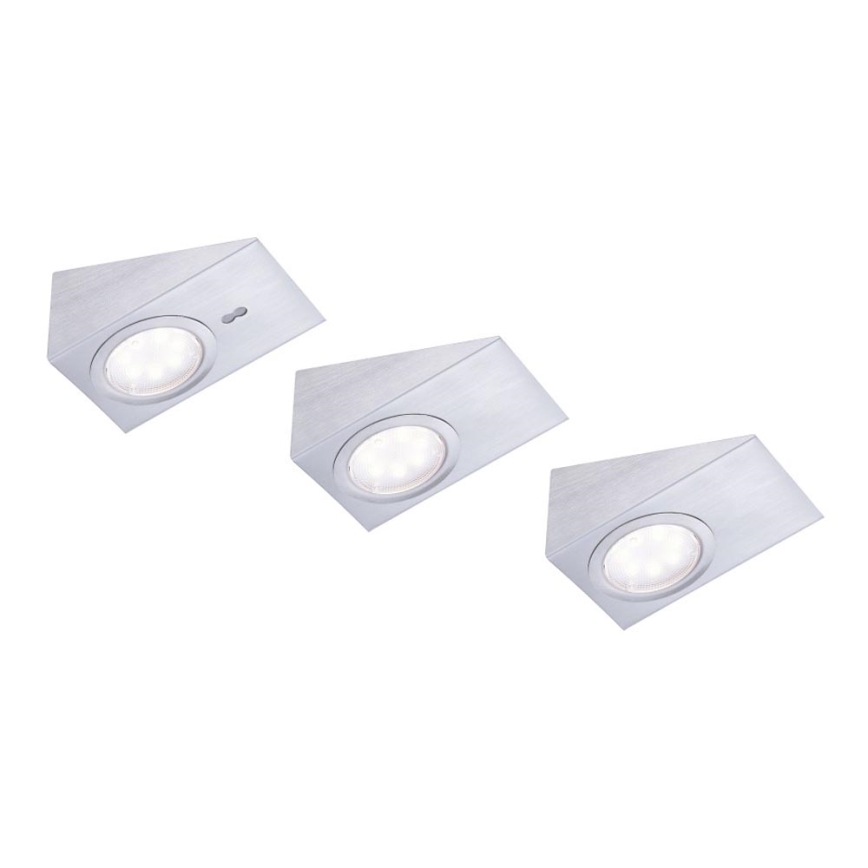 Leuchten Direkt 84111-55-3 - KOMPLEKT 3x LED Mööblivalgustus anduriga THEO LED/3,6W/230V