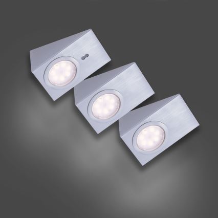 Leuchten Direkt 84111-55-3 - KOMPLEKT 3x LED Mööblivalgustus anduriga THEO LED/3,6W/230V