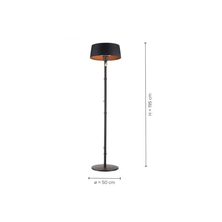 Leuchten Direkt 99507-18 - Väli küttekeha GLOW 1500W/230V 1,95 m IP44 must