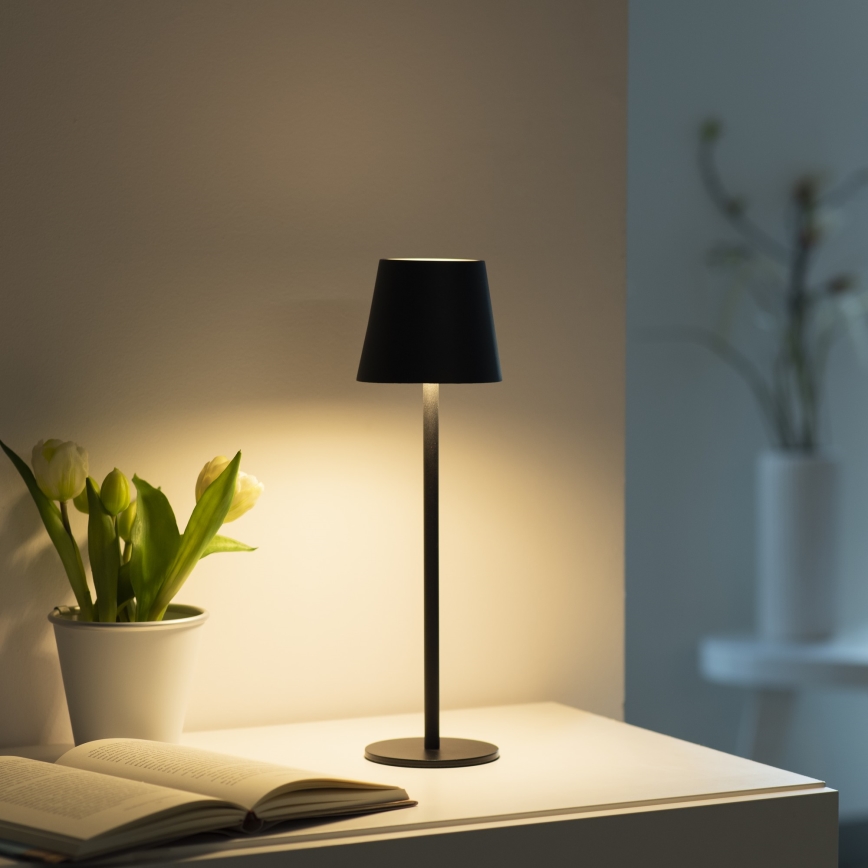 Leuchten Direkt 19250-18 - LED Väli hämardatav laetav laualamp EURIA LED/3W/5V 2600 mAh IP54 must