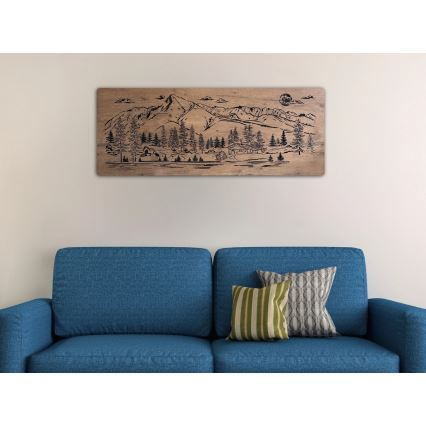 Li-Go 23521/OVL/DUB3 - Hämardatav LED-seinakaunistus LED/10W/5V 30000 mAh 130x50 cm tamm/Maja mägedes