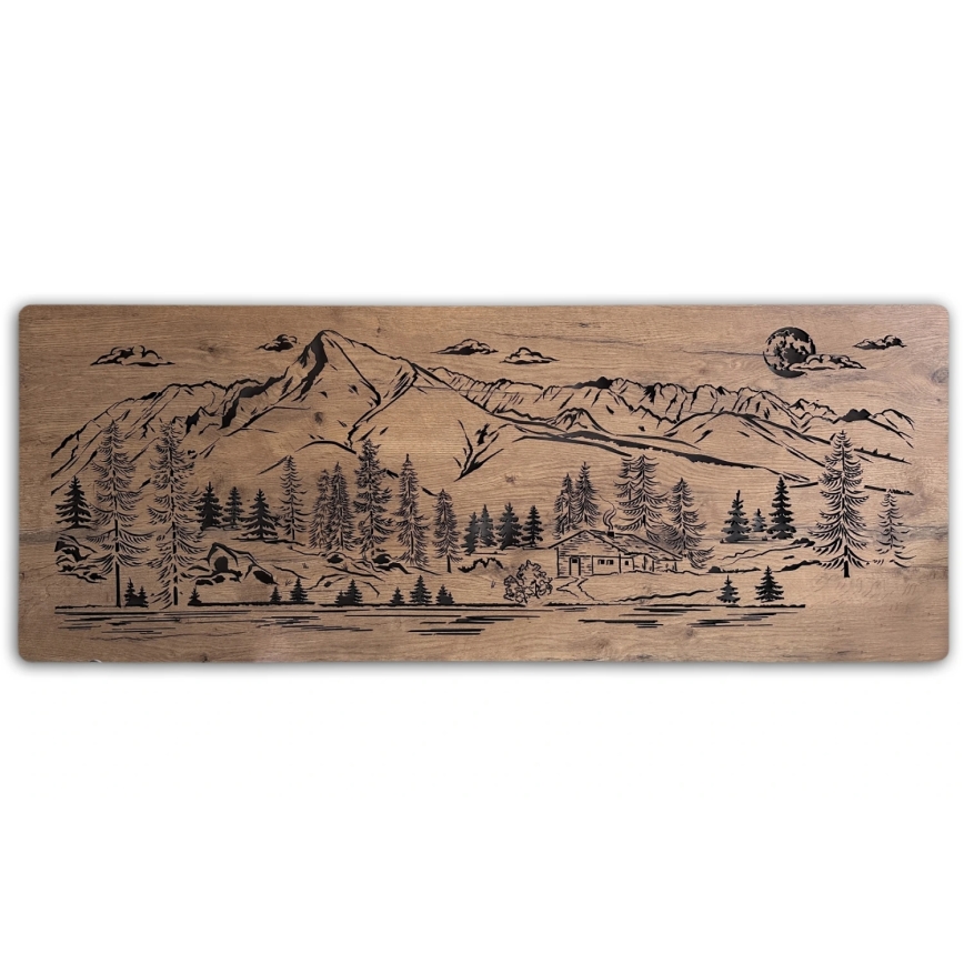 Li-Go 23521/OVL/DUB3 - Hämardatav LED-seinakaunistus LED/10W/5V 30000 mAh 130x50 cm tamm/Maja mägedes