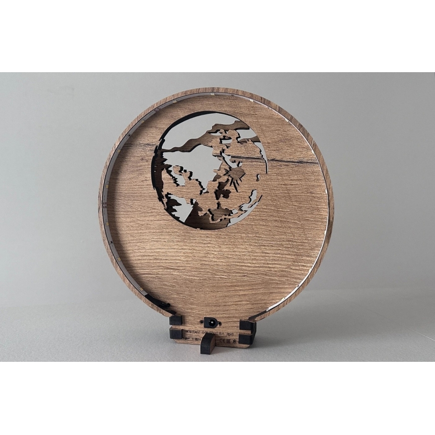 Li-Go 23574/DUB2 - hämardatav LED-lauakaunistus LED/12W/230V 20x22 cm tamm/hunt ja kuu