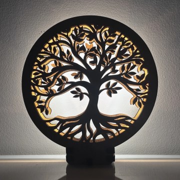 Li-Go 23577/DUB2 - Hämardatav LED-lauakaunistus LED/12W/230V 20x22 cm tamm/Elupuu