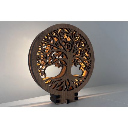 Li-Go 23577/DUB2 - Hämardatav LED-lauakaunistus LED/12W/230V 20x22 cm tamm/Elupuu