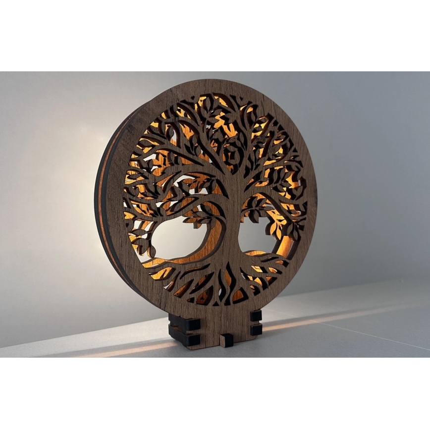 Li-Go 23577/DUB2 - Hämardatav LED-lauakaunistus LED/12W/230V 20x22 cm tamm/Elupuu