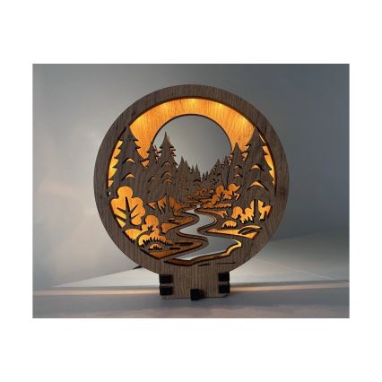 Li-Go 23580/DUB2 - LED Hämardatav lauakaunistus LED/12W/230V 20x22 cm tamm/Metsas